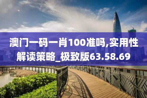 澳门一码一肖100准吗,实用性解读策略_极致版63.58.69