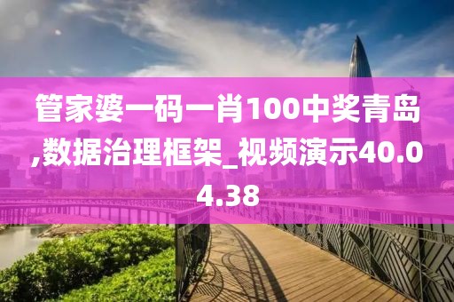 管家婆一码一肖100中奖青岛,数据治理框架_视频演示40.04.38