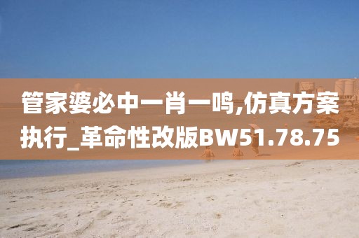 管家婆必中一肖一鸣,仿真方案执行_革命性改版BW51.78.75
