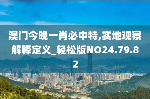 澳门今晚一肖必中特,实地观察解释定义_轻松版NO24.79.82