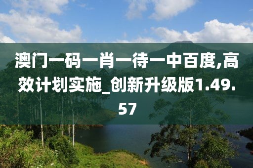澳门一码一肖一待一中百度,高效计划实施_创新升级版1.49.57
