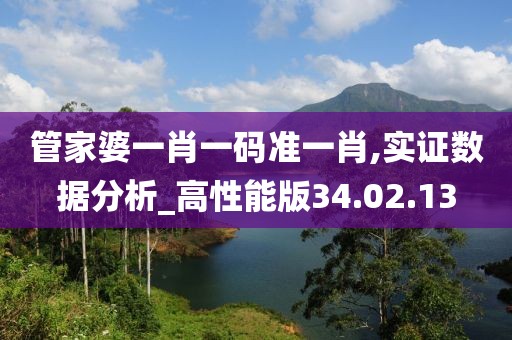 管家婆一肖一码准一肖,实证数据分析_高性能版34.02.13