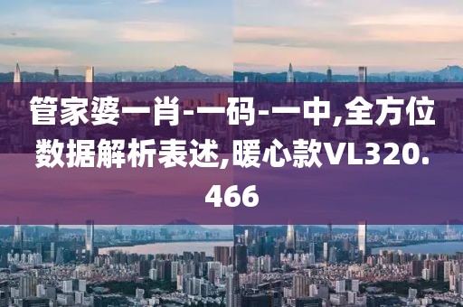 管家婆一肖-一码-一中,全方位数据解析表述,暖心款VL320.466