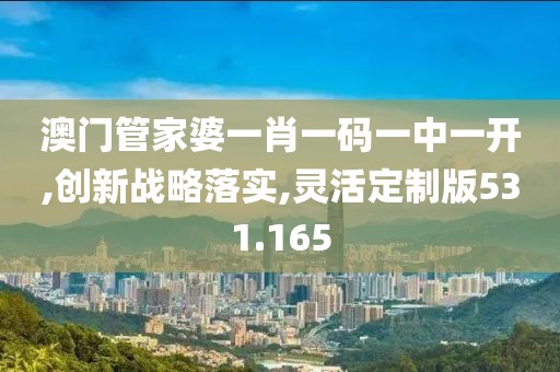 澳门管家婆一肖一码一中一开,创新战略落实,灵活定制版531.165