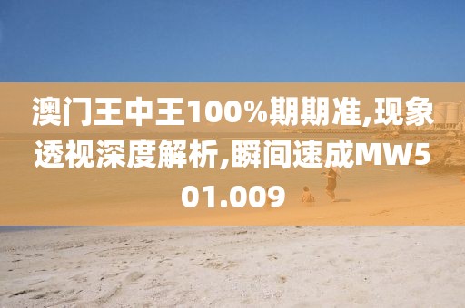 澳门王中王100%期期准,现象透视深度解析,瞬间速成MW501.009