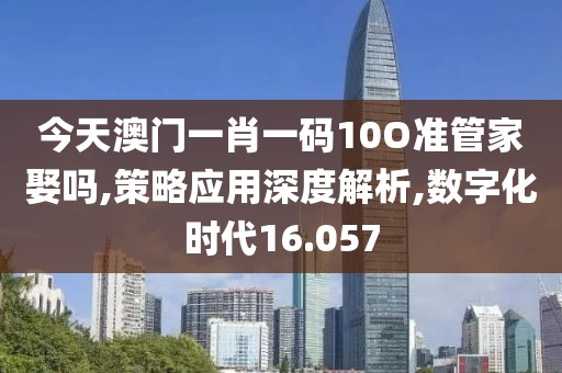 今天澳门一肖一码10O准管家娶吗,策略应用深度解析,数字化时代16.057