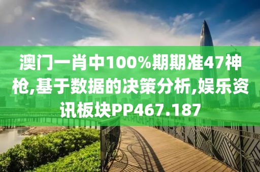 澳门一肖中100%期期准47神枪,基于数据的决策分析,娱乐资讯板块PP467.187