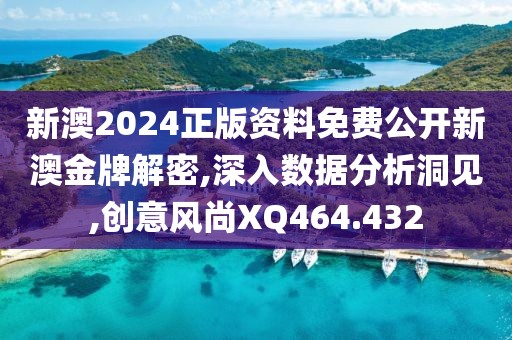 新澳2024正版资料免费公开新澳金牌解密,深入数据分析洞见,创意风尚XQ464.432