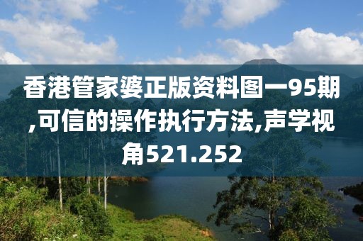 香港管家婆正版资料图一95期,可信的操作执行方法,声学视角521.252