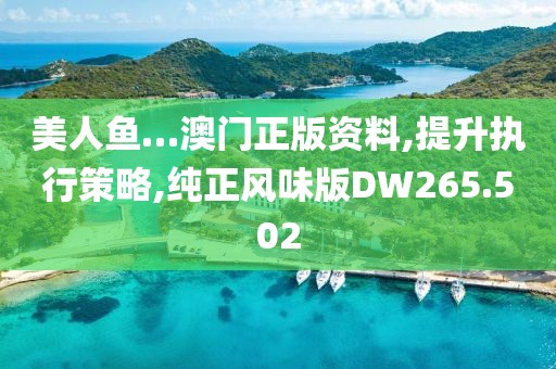 美人鱼…澳门正版资料,提升执行策略,纯正风味版DW265.502
