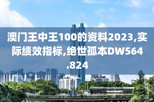 澳门王中王100的资料2023,实际绩效指标,绝世孤本DW564.824