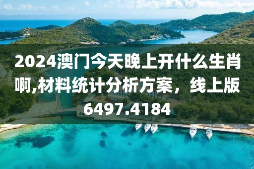 2024澳门今天晚上开什么生肖啊,材料统计分析方案，线上版6497.4184