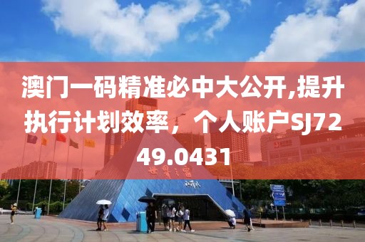 澳门一码精准必中大公开,提升执行计划效率，个人账户SJ7249.0431