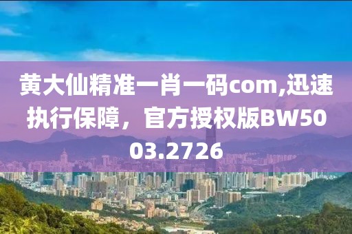 黄大仙精准一肖一码com,迅速执行保障，官方授权版BW5003.2726