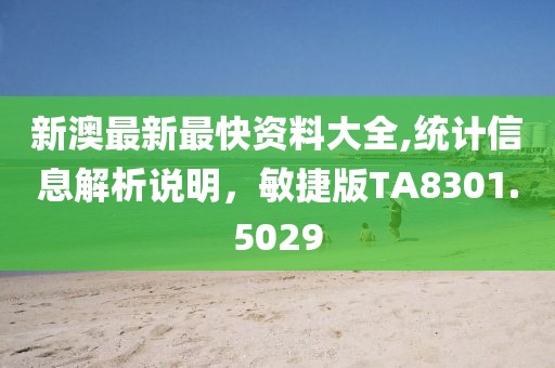 新澳最新最快资料大全,统计信息解析说明，敏捷版TA8301.5029