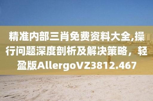 精准内部三肖免费资料大全,操行问题深度剖析及解决策略，轻盈版AllergoVZ3812.467