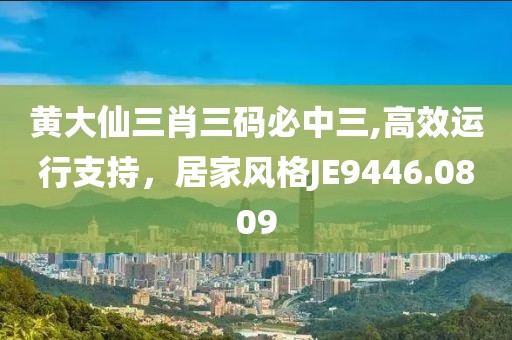 黄大仙三肖三码必中三,高效运行支持，居家风格JE9446.0809