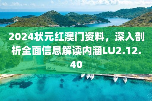 2024状元红澳门资料，深入剖析全面信息解读内涵LU2.12.40