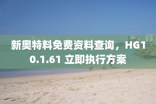 新奥特料免费资料查询，HG10.1.61 立即执行方案