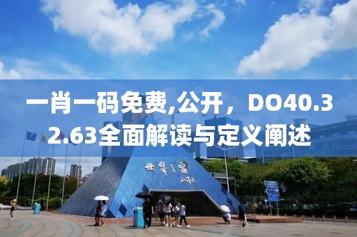 一肖一码免费,公开，DO40.32.63全面解读与定义阐述