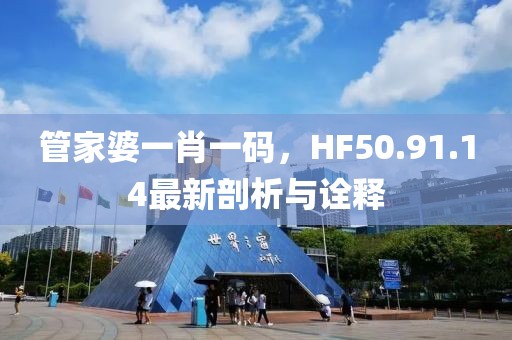 管家婆一肖一码，HF50.91.14最新剖析与诠释