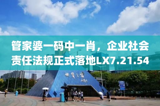 管家婆一码中一肖，企业社会责任法规正式落地LX7.21.54