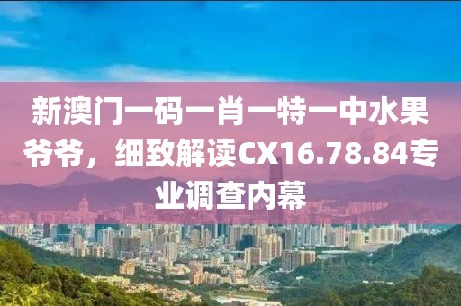 新澳门一码一肖一特一中水果爷爷，细致解读CX16.78.84专业调查内幕