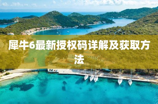 犀牛6最新授权码详解及获取方法