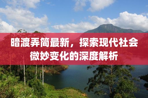 暗渡弄简最新，探索现代社会微妙变化的深度解析
