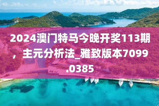 2024澳门特马今晚开奖113期，主元分析法_雅致版本7099.0385