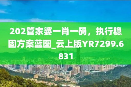 202管家婆一肖一码，执行稳固方案蓝图_云上版YR7299.6831