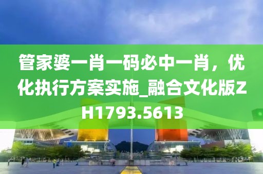 管家婆一肖一码必中一肖，优化执行方案实施_融合文化版ZH1793.5613