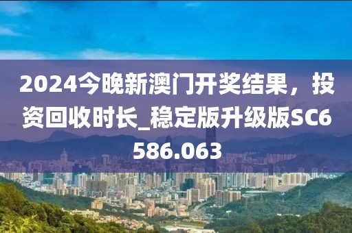 2024今晚新澳门开奖结果，投资回收时长_稳定版升级版SC6586.063