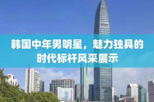 韩国中年男明星，魅力独具的时代标杆风采展示