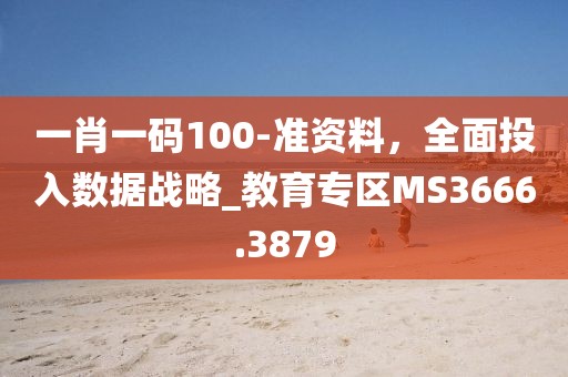 一肖一码100-准资料，全面投入数据战略_教育专区MS3666.3879