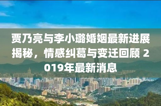 贾乃亮与李小璐婚姻最新进展揭秘，情感纠葛与变迁回顾 2019年最新消息