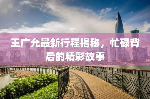 王广允最新行程揭秘，忙碌背后的精彩故事