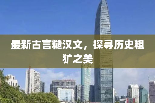 最新古言糙汉文，探寻历史粗犷之美