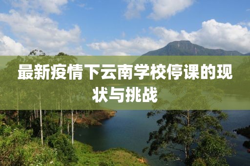 最新疫情下云南学校停课的现状与挑战