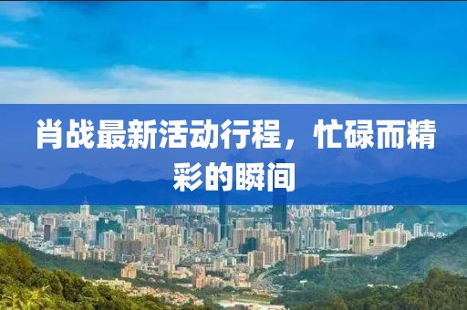 肖战最新活动行程，忙碌而精彩的瞬间