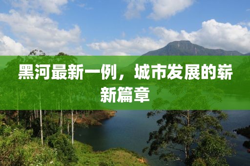 黑河最新一例，城市发展的崭新篇章