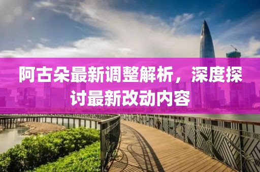 阿古朵最新调整解析，深度探讨最新改动内容