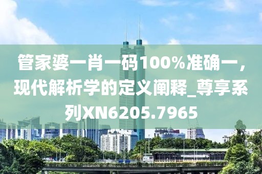 管家婆一肖一码100%准确一，现代解析学的定义阐释_尊享系列XN6205.7965