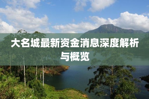 大名城最新资金消息深度解析与概览