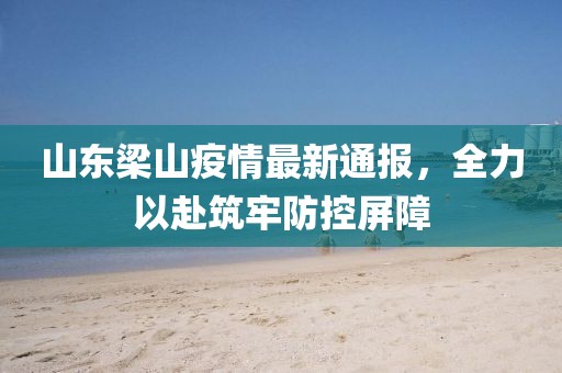 山东梁山疫情最新通报，全力以赴筑牢防控屏障