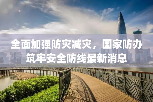 全面加强防灾减灾，国家防办筑牢安全防线最新消息