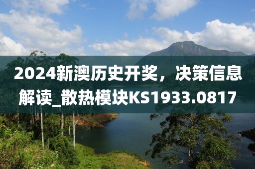 2024新澳历史开奖，决策信息解读_散热模块KS1933.0817