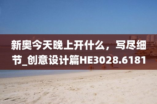 新奥今天晚上开什么，写尽细节_创意设计篇HE3028.6181