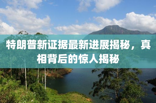 特朗普新证据最新进展揭秘，真相背后的惊人揭秘