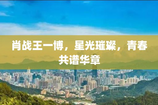肖战王一博，星光璀璨，青春共谱华章